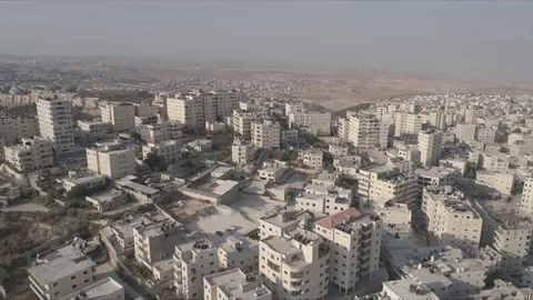 East Jerusalem Security barrier wall divide between Palestinian and Israeli Vídeo Stock 80397909