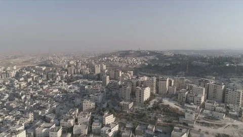 East Jerusalem Security barrier wall divide between Palestinian and Israeli Vídeo Stock 80398697