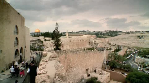 East Jerusalem View form the Old City Stock Footage 10870163