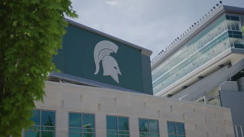 East Lansing, MI - May 27, 2022: Michigan State University's football stadium Stock Footage 200856480