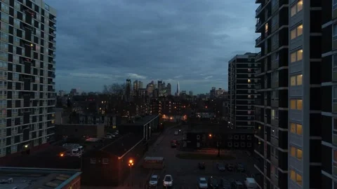 East London Estate with flats Stock Footage