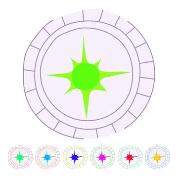 East nautical compass vector cartoon graphic 스톡 일러스트