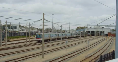 East Perth Transperth Train Station 4K Various Footage. Thornlie Train Line and  Video stock 142361531