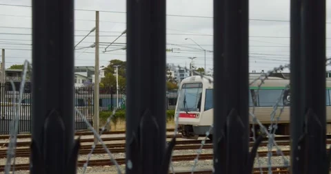 East Perth Transperth Train Station 4K Various Footage. Thornlie Train Line and  Stock Footage 142361824