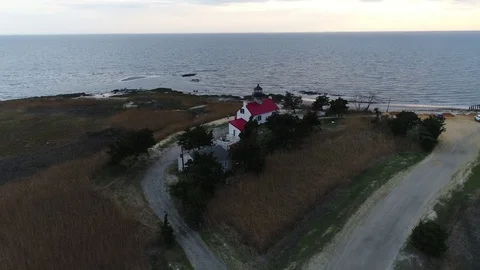 East Point Lighthouse Maurice River Heislerville New Jersey Stock Footage 75214484