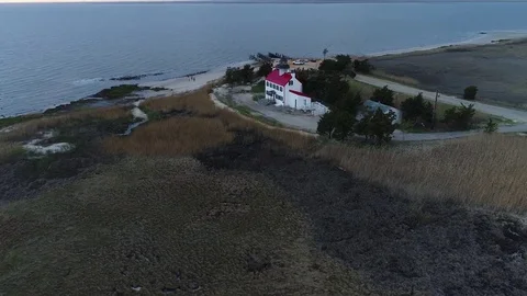 East Point Lighthouse Maurice River Heislerville New Jersey Stock Footage 75214515