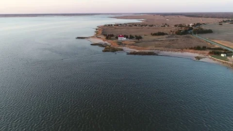 East Point Lighthouse Maurice River Heislerville New Jersey Stock Footage 75214576