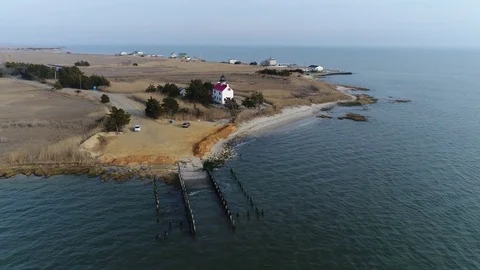 East Point Lighthouse Maurice River Heislerville New Jersey Stock Footage 75214588