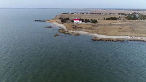East Point Lighthouse Maurice River Heislerville New Jersey Stock Footage 75214595