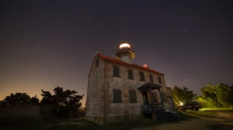 East Point Lighthouse at Night Stock Footage 50552140