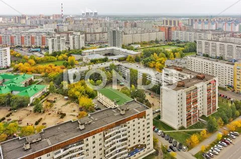 East residential district. Tyumen. Russia Stock Photos