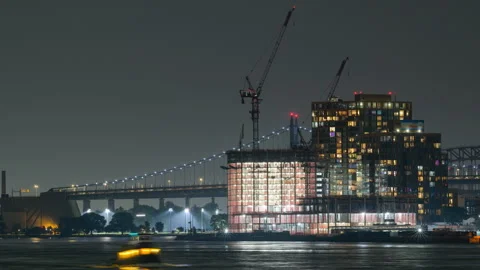 East River Hallets Point Rack Focus Timelapse Stock Footage 243758771