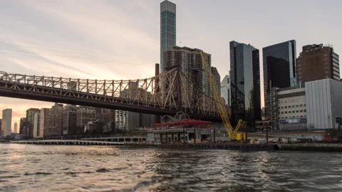 East River Queensboro Hyperlapse (Three of Four) Stock Footage 233943651