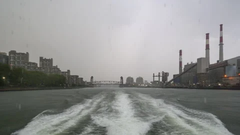 East River Rain Storm Hyperlapse Stock Footage 250250686