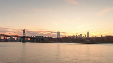 East River Sunset Hyperlapse (Fast Version) Stock Footage 233192303