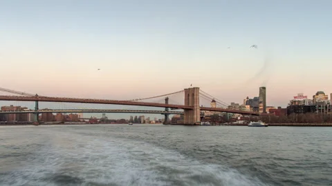 East River Sunset Hyperlapse (Four of Four) Stock Footage 233192205