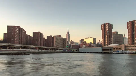 East River Sunset Hyperlapse (One of Four) Stock Footage 233192412
