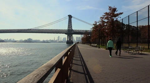 East River Walk Stock Footage 56222656