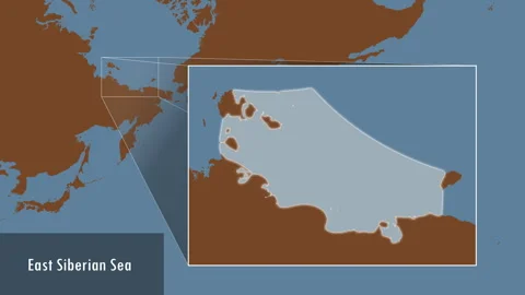 East Siberian Sea. Solid map. Patterson Cylindrical. Location Stock Footage 296910113