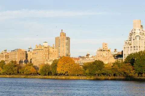 East Side of central park during the fall Stock Photos