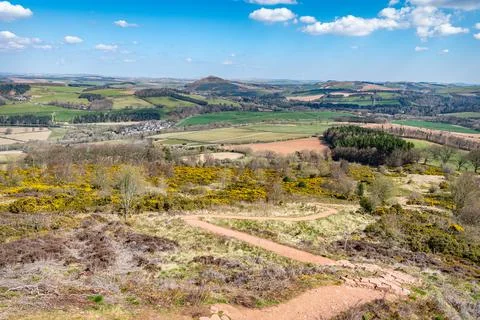 East Side Path up Eildon Hill North, Scottish Borders, UK Stock Photos