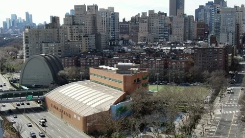 East Side Recreation Complex and Dense Manhattan Housing Stock Footage 126794154