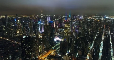 East Side rooftops panoramic downward aerial view in New York City Video stock 75398666