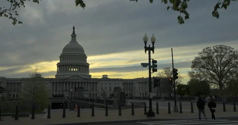 East Side of US Capitol Building Stock Footage 334661094