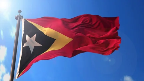 East Timor animated flag pack in 3D and green screen Stock Footage 119931860