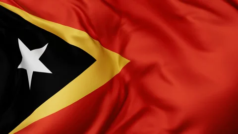 East Timor cloth flag background loop Stock Footage 310850871