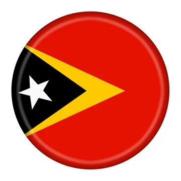 East Timor flag button 3d illustration with clipping path Stock Illustration