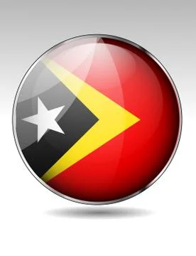 East timor flag button Stock Illustration