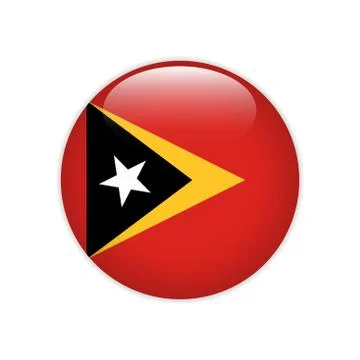 East Timor flag on button Stock Illustration
