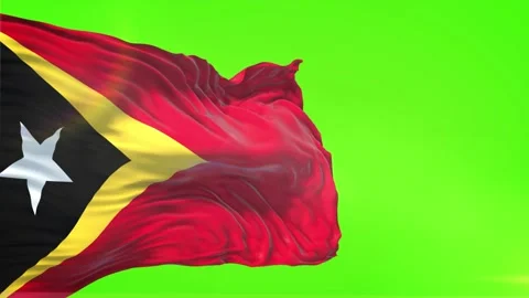East Timor Flag in Green Screen Stock Footage 328531901