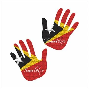 East timor flag hand vector 库存插图