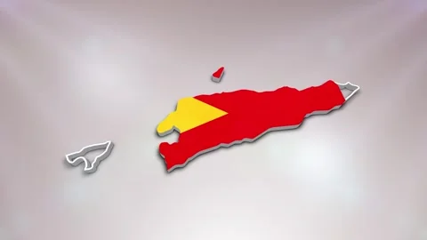 East Timor Flag on Map Stock Footage 277946028