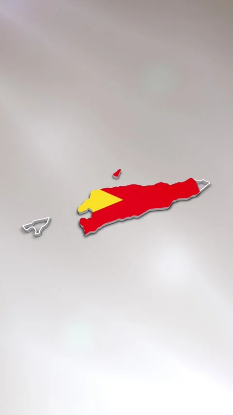 East Timor Flag on Map Stock Footage 278172972