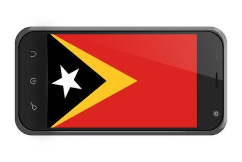 East timor flag on smartphone screen isolated Stock Illustration