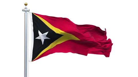 East Timor flag waving looping with transparent background. Video stock 312868931