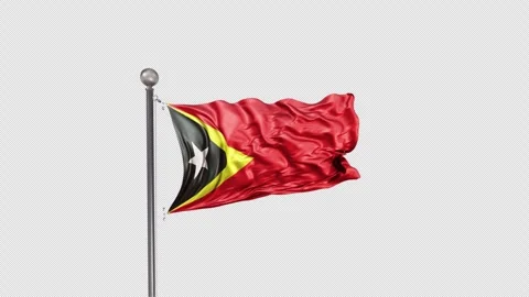 East Timor Leste Flag  Animation Loop Include Alpha 3D Rendering 스톡 동영상 283106428
