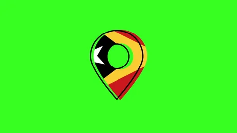 East timor location pin rotating on green screen background Stock Footage 314743209