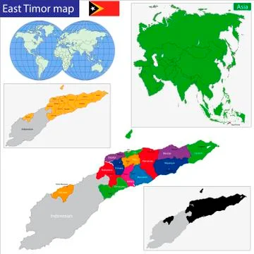 East Timor map Stock Illustration