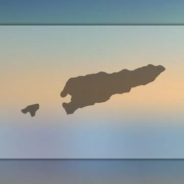 East Timor map. Vector silhouette of East Timor. Blurred background Stock Illustration