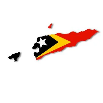 A East Timor map on white background 3d illustration with clipping path Stock Illustration