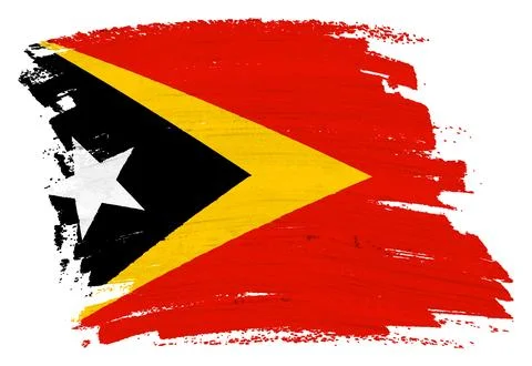East Timor Republic flag background paint splash brushstroke Illustrazione stock