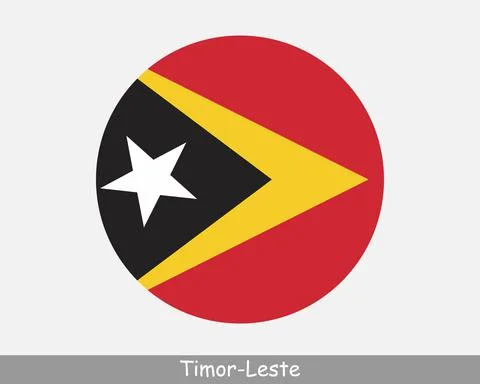 East Timor Round Flag 库存插图