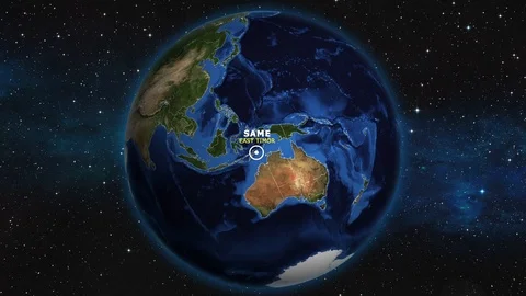 EAST TIMOR SAME ZOOM IN FROM SPACE Stock Footage 115634146