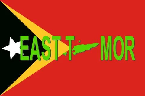 East timor text with map Stock Illustration