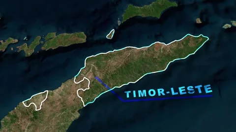 East Timor (Timor-Leste) Map Animation Video stock 273307452