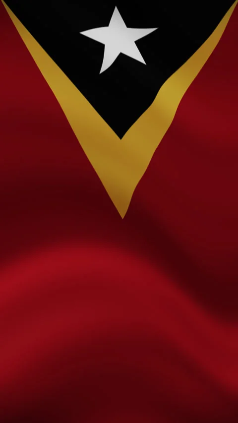 East Timor Waving Flag in Vertical Orientation – Realistic Loop Animation Stock Footage 294948115